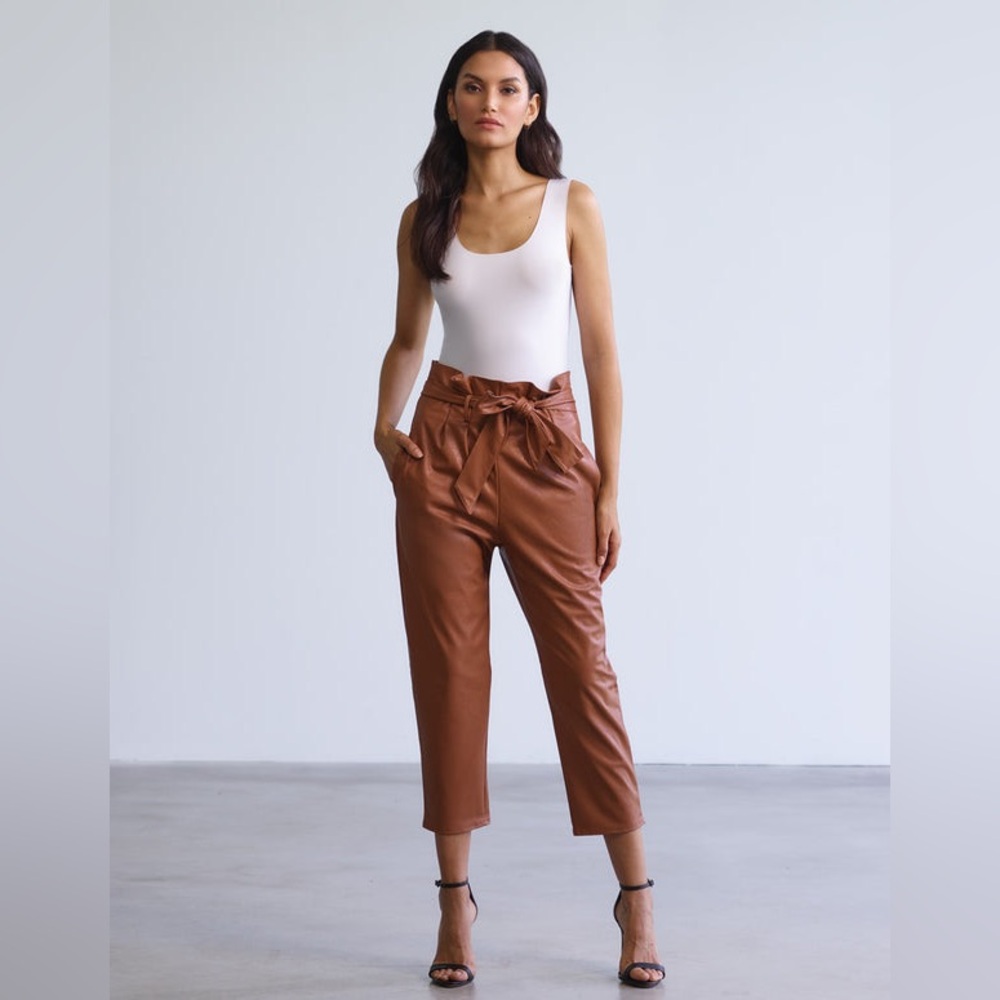 Commando Faux Leather Paperbag Pants Cocoa